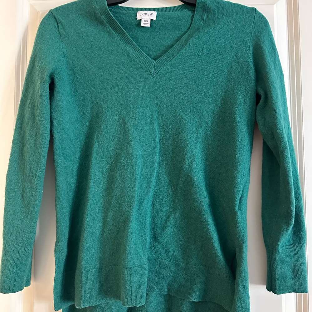 J. Crew Teal V-Neck Women's Sweater